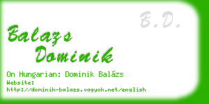 balazs dominik business card